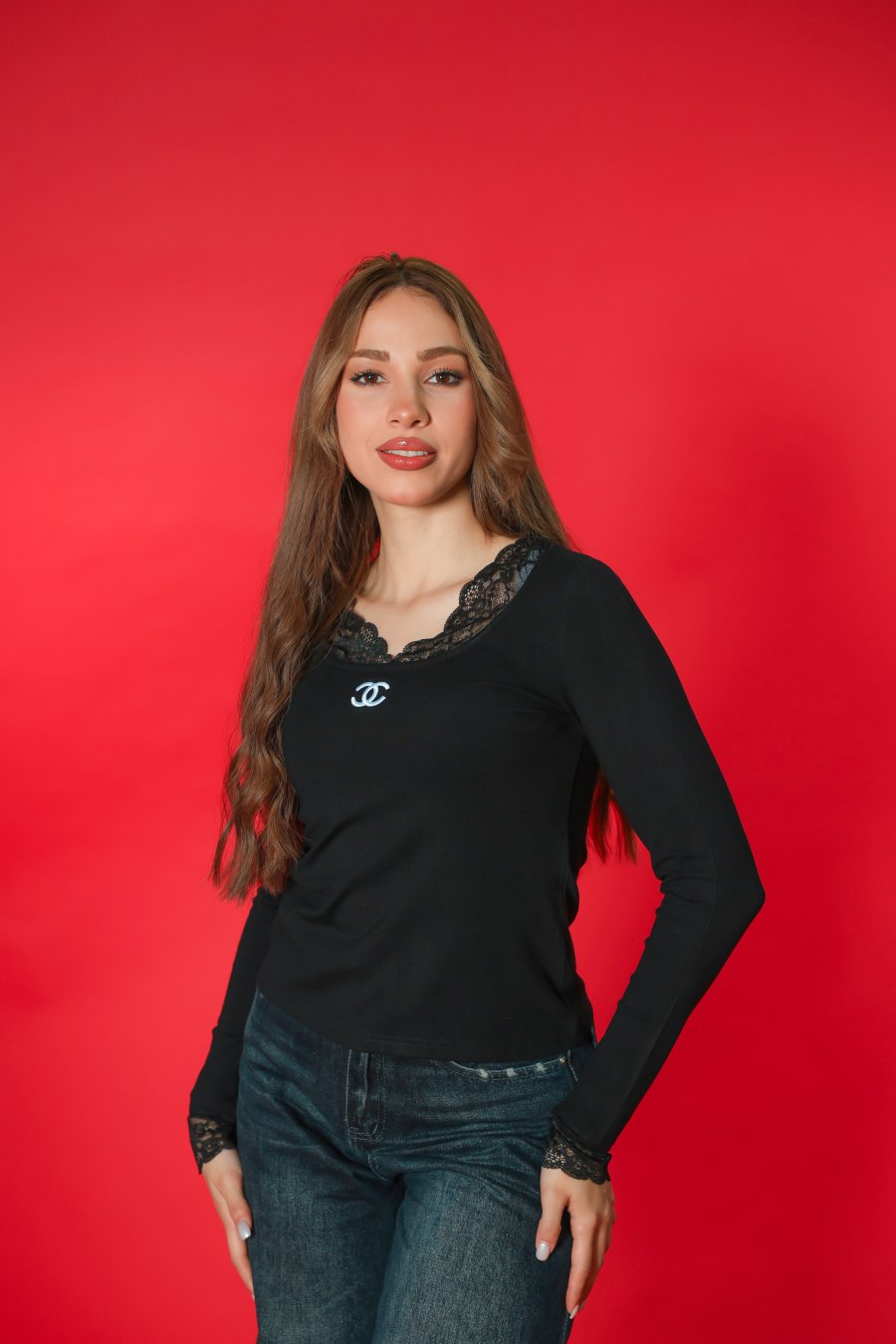 CHANEL chiffon collar blouse